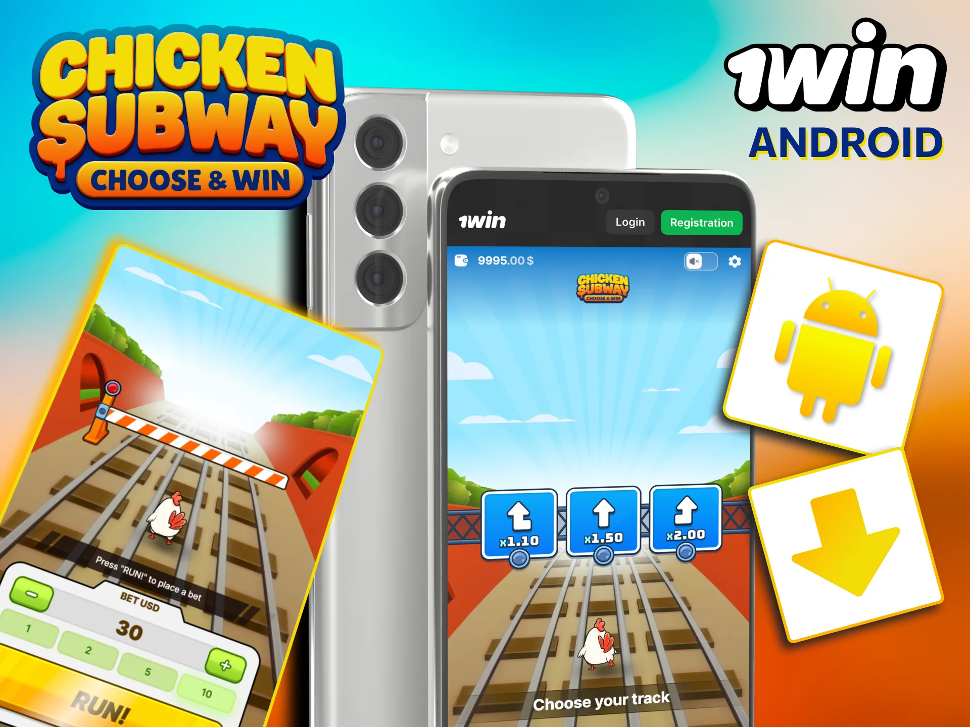 Download Chicken Subway Android app from official 1win site.