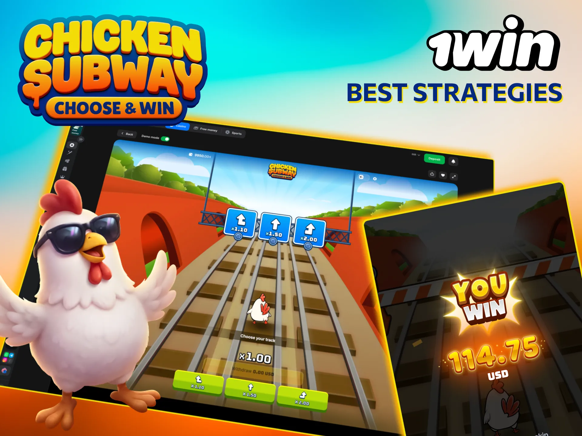 1win Chicken Subway winning tips with conservative cash-out strategy.