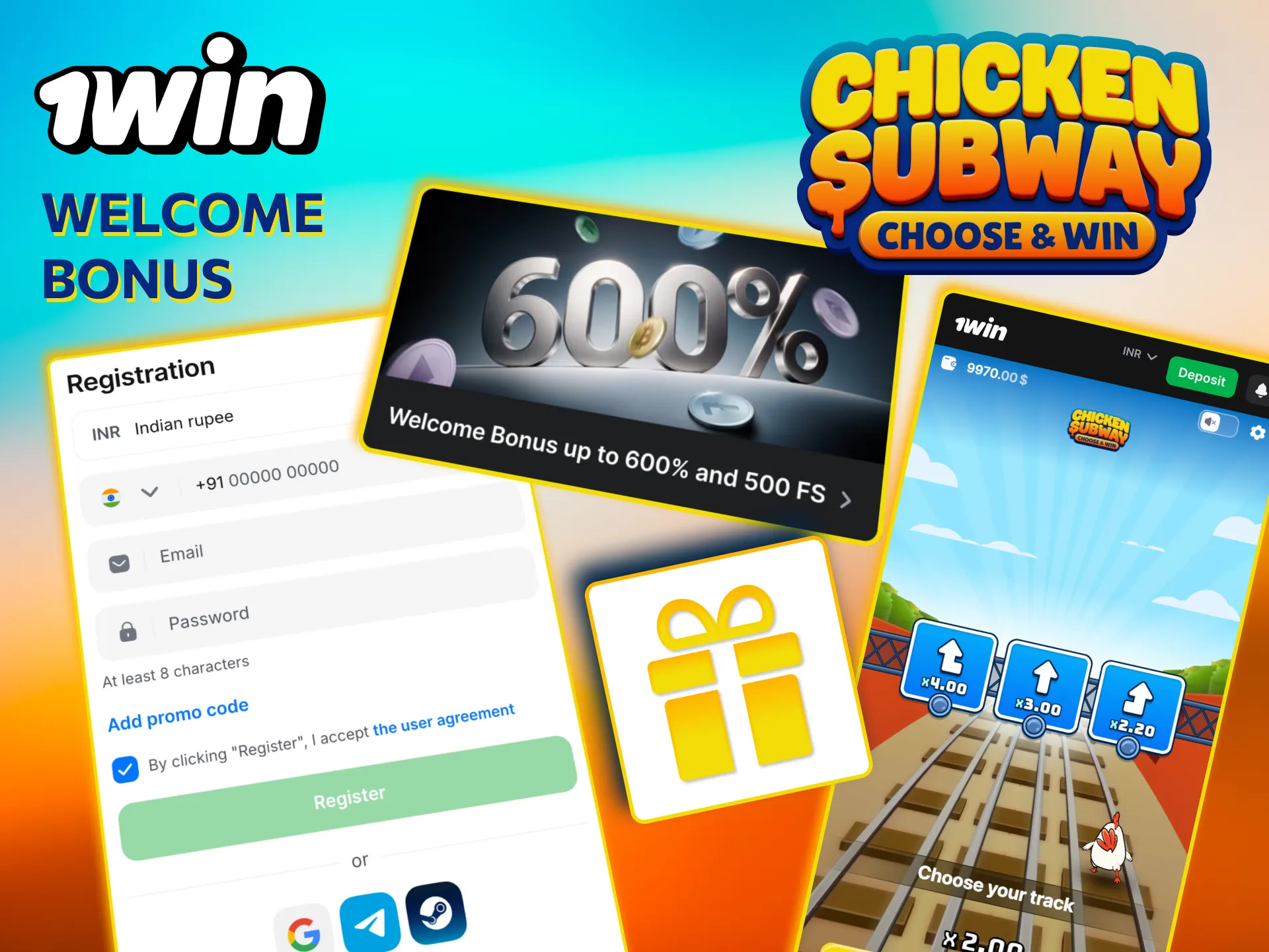 Chicken Subway India players get generous 1win welcome package.