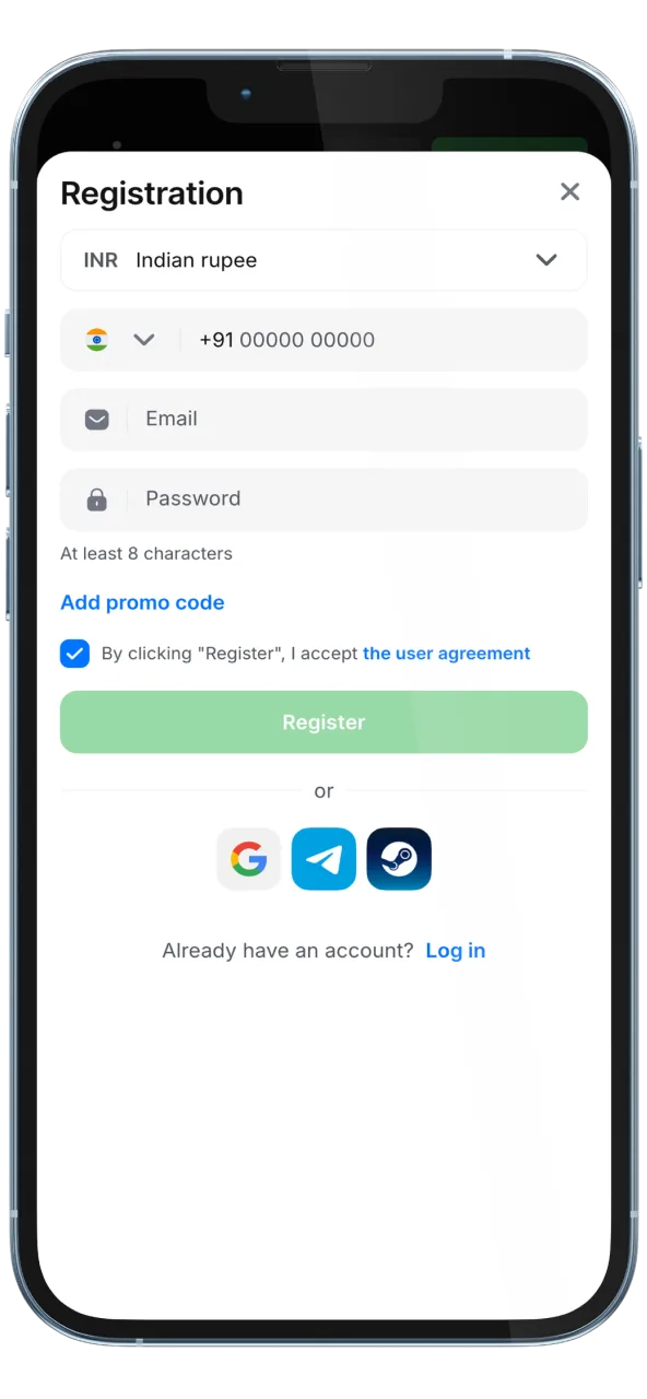 Quick 1win app sign‑up for new players.