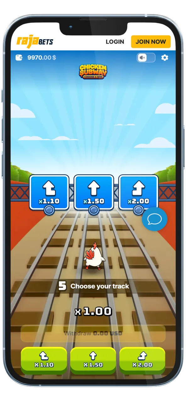 Play Chicken Subway at Rajabets with one tap.