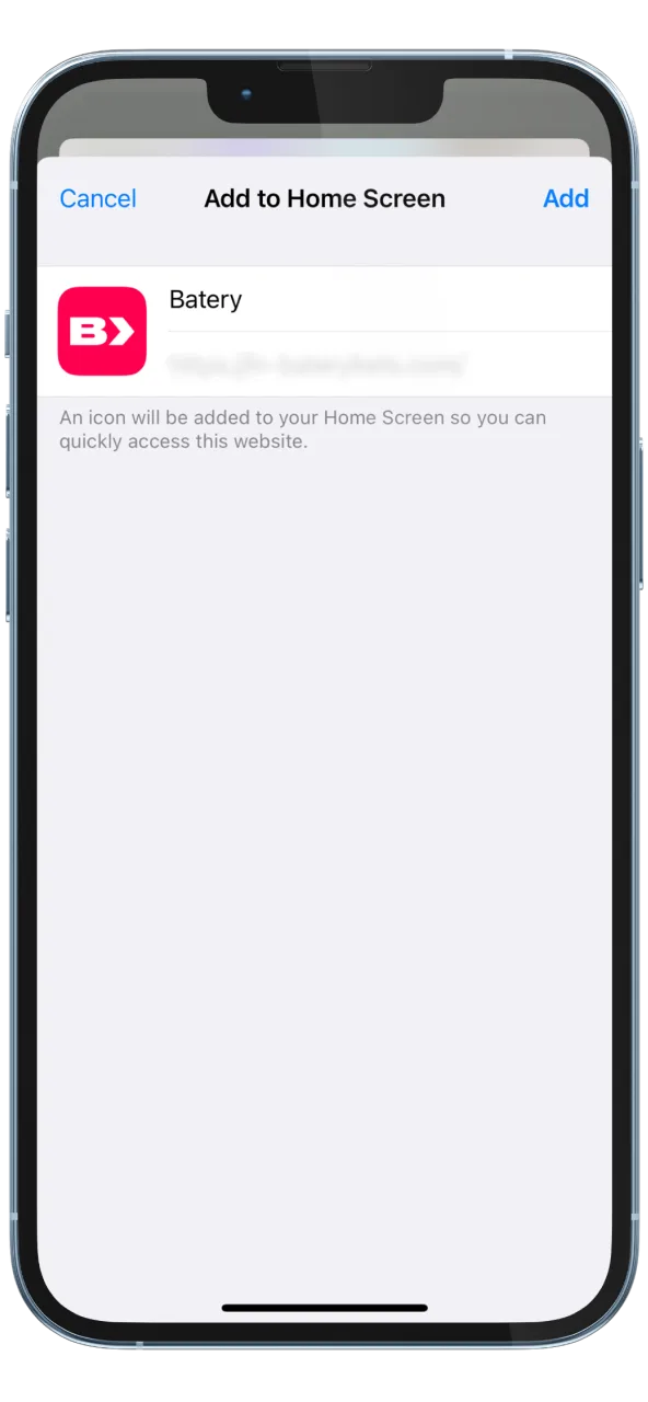 Place Batery shortcut on iOS home screen for Chicken Subway.