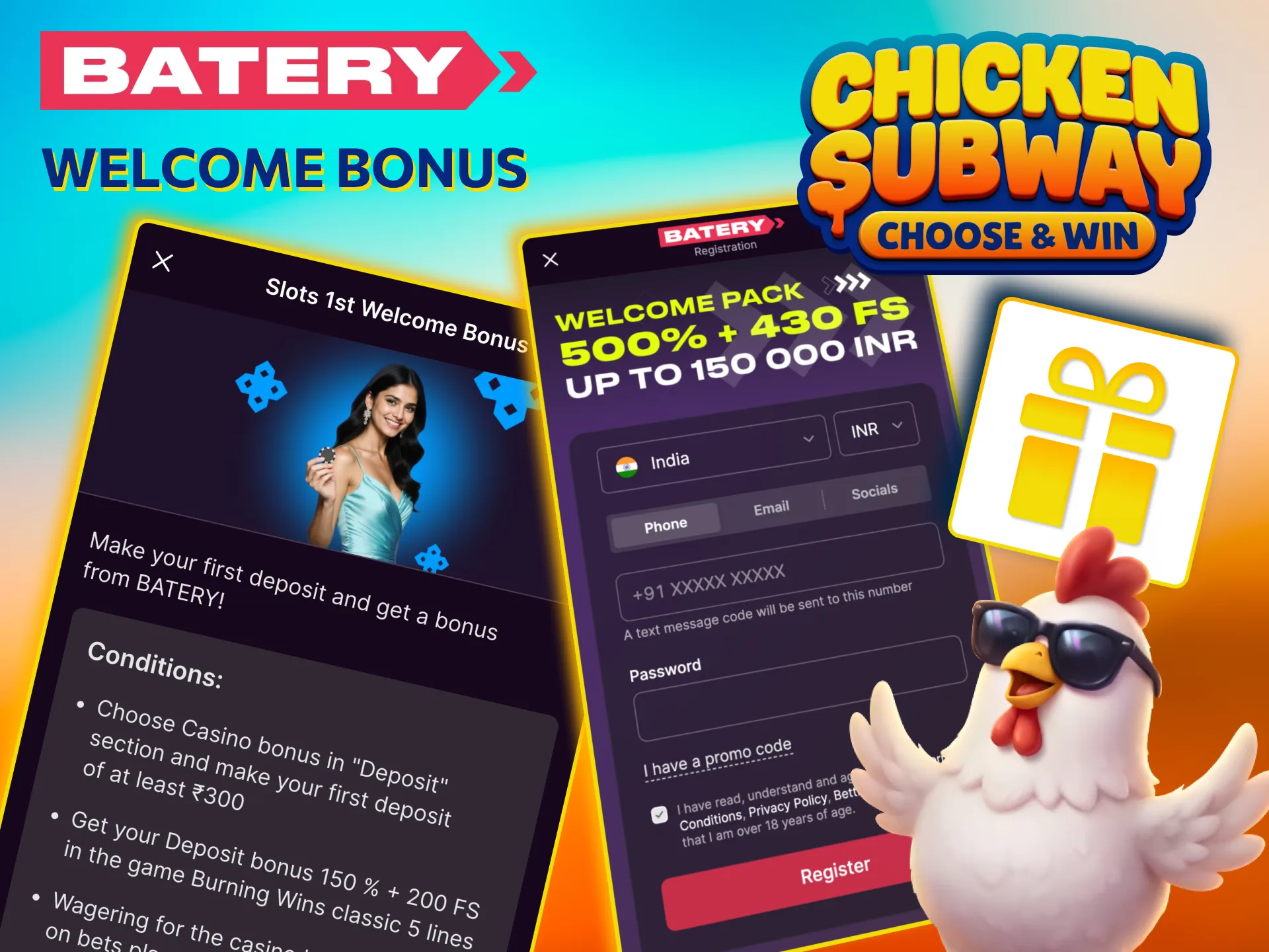 Enjoy Batery Chicken Subway bonus valid 30 days after activation.