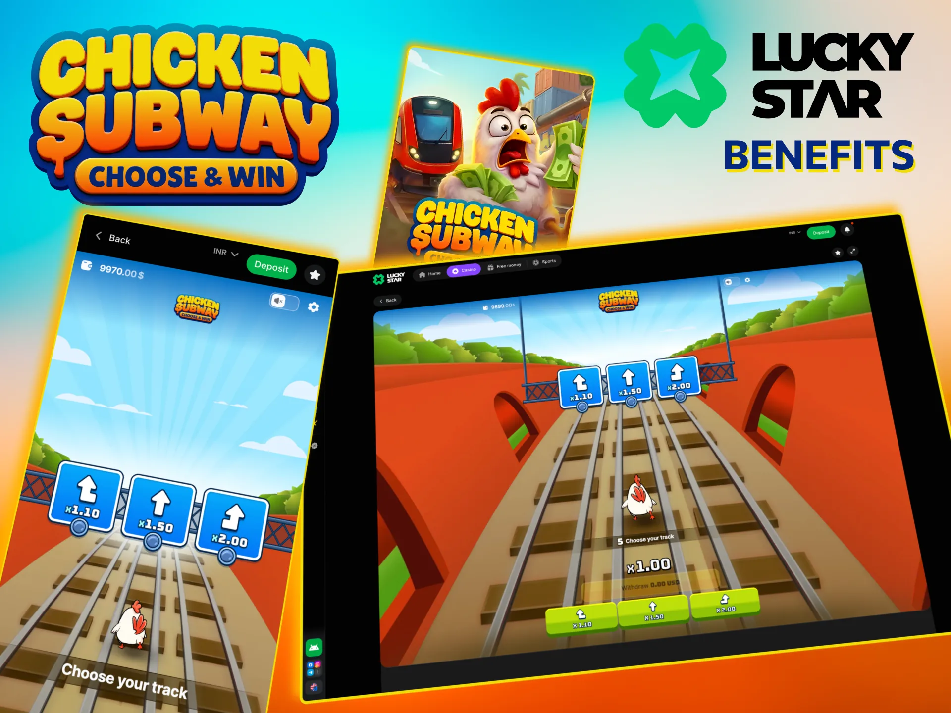 Secure Lucky Star Chicken Subway with provably fair system.