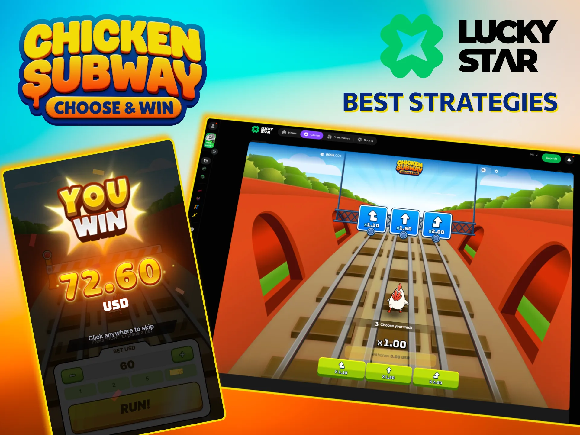 Lucky Star Chicken Subway strategy avoids risky bet doubling.