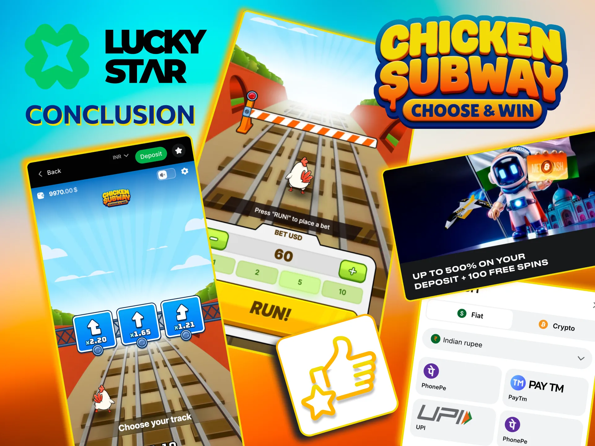 Enjoy Lucky Star Chicken Subway with demo and live statistics.