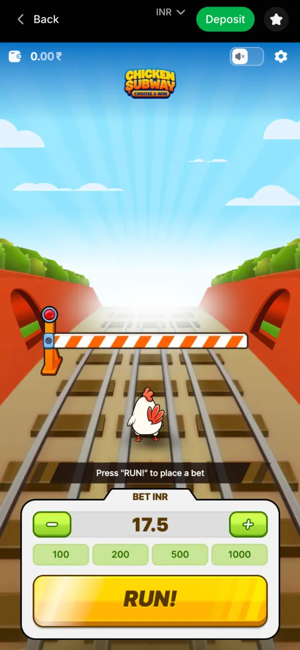 Find Chicken Subway under Lucky Star arcade category.