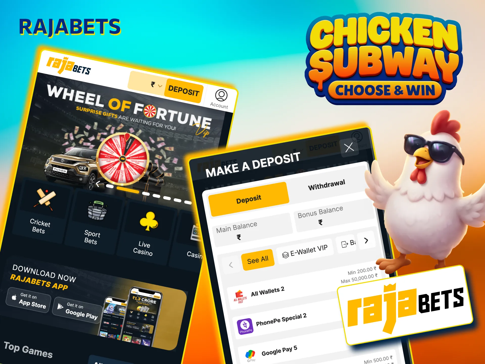 Enjoy Chicken Subway at Rajabets with free spins and fast payments.