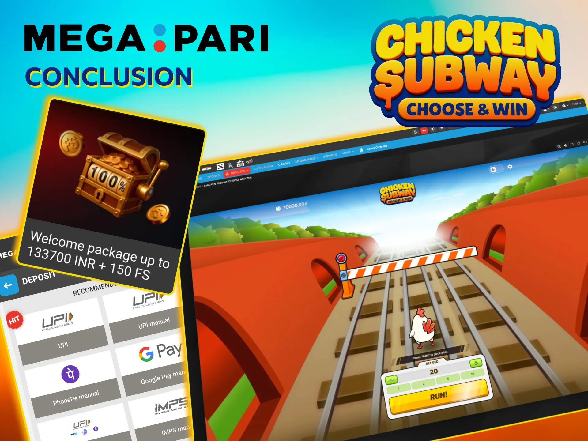 Megapari Chicken Subway offers high RTP and secure play.