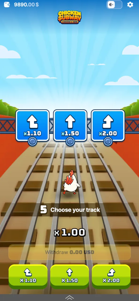 Play Chicken Subway via Megapari popular games section.