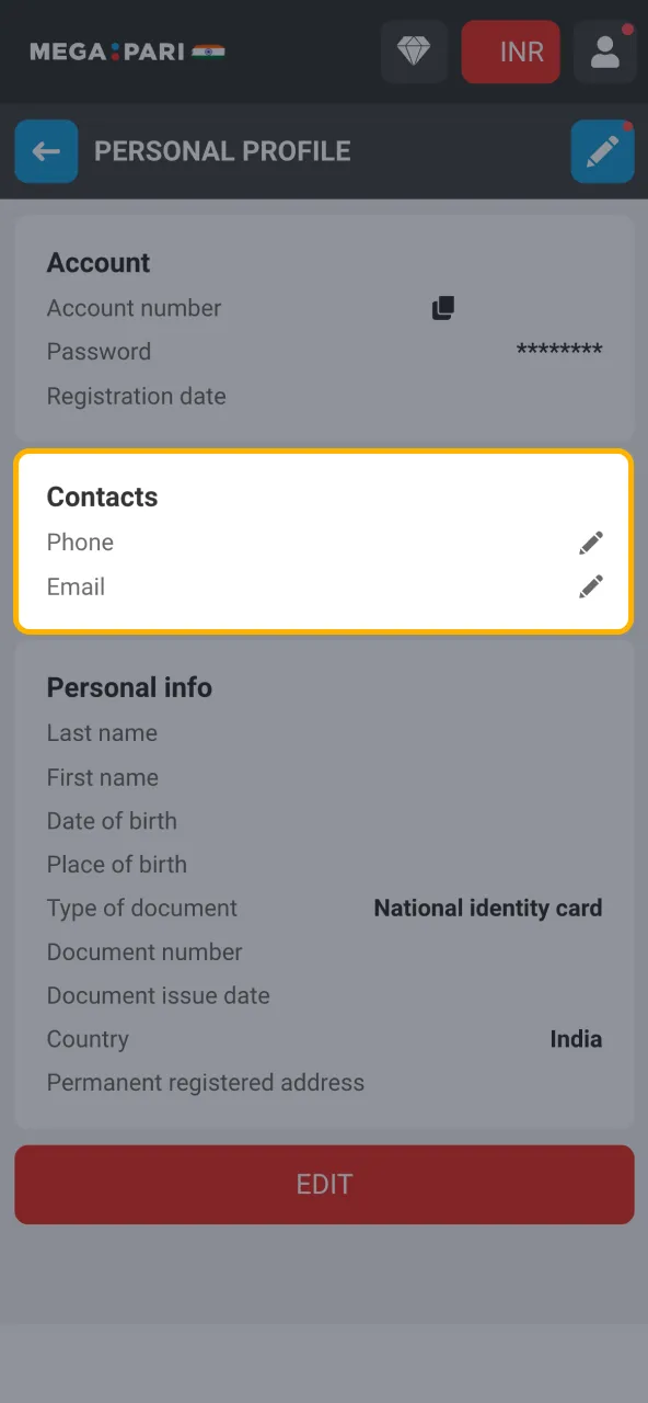 Megapari verification requires Aadhaar for secure withdrawals.