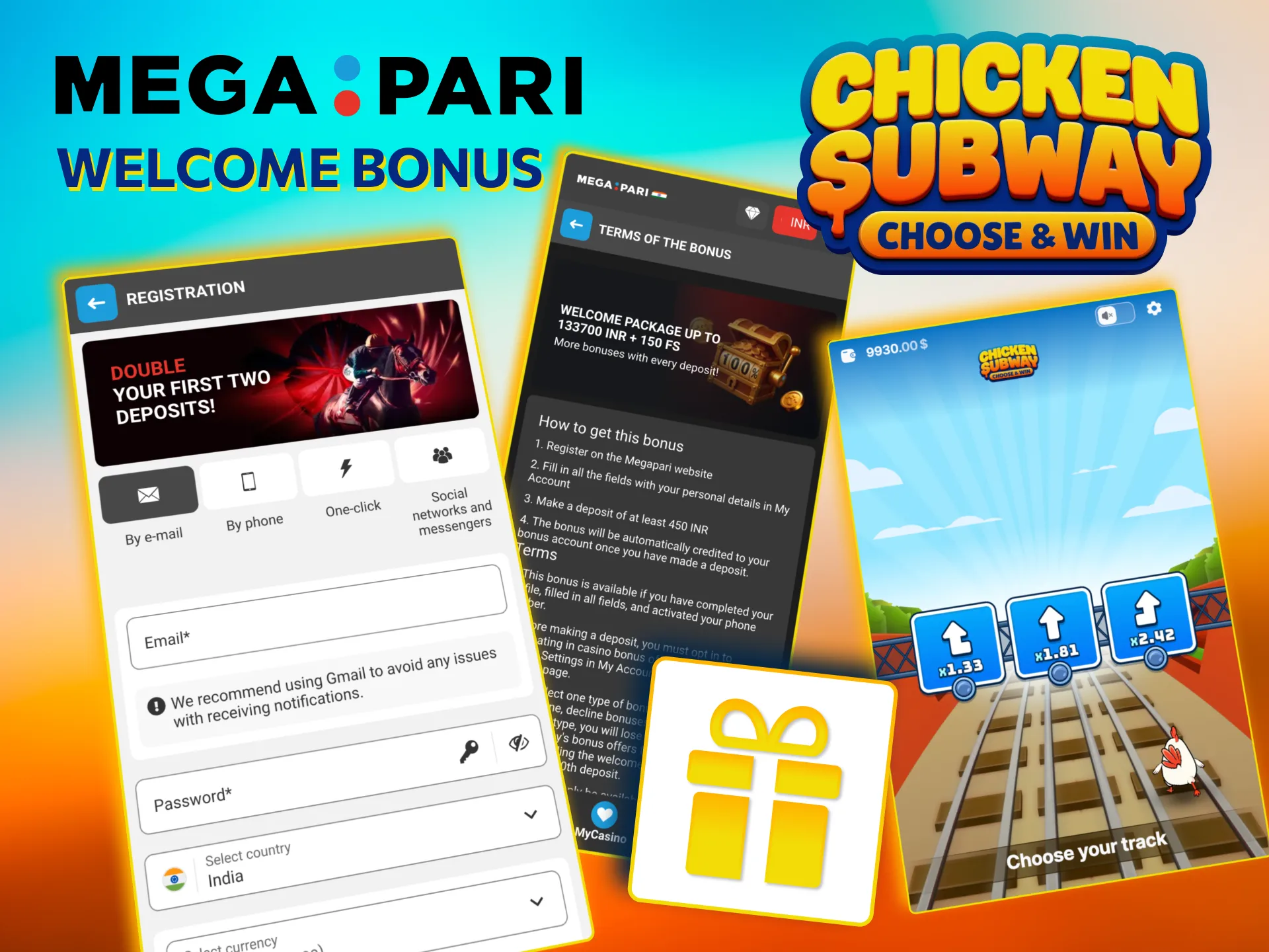 Megapari Chicken Subway rewards new players with 150 free spins.